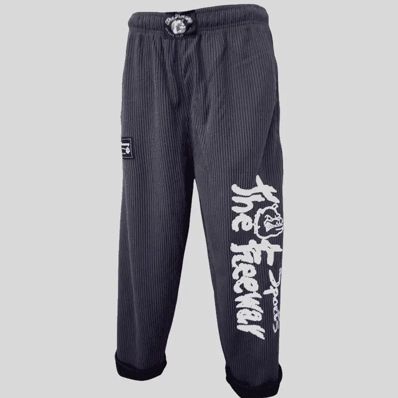 Bodybuilding Trainingshose Grau/Schwarze Streifen Unisex Art.254 - S / Grau/Schwarz Gestreift - Trainingshose
