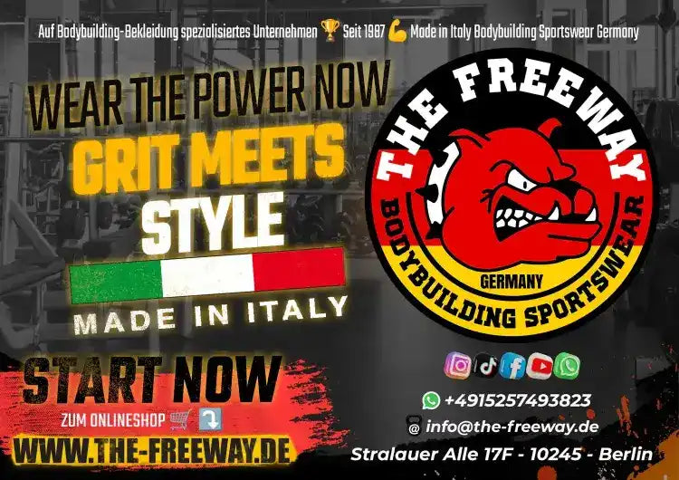 Anzeige für Bodybuilding-Sportswear.