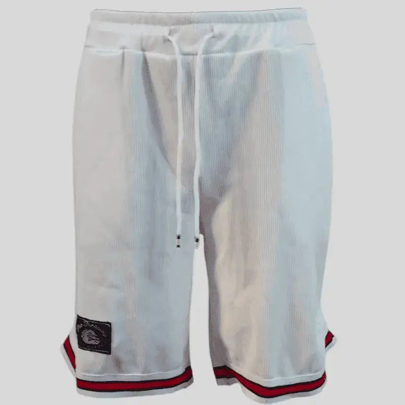 Bermudashorts Basket Weiß Art.1503 - S / Weiß / Poliestere 95% Elastam 5% - Shorts Bodybuilding Basket