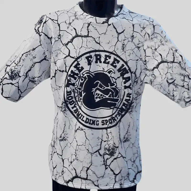 Bodybuilding Rag Top Abgerundet - Marmorierter Weiß - Art.2272 - S / Marmoriertes Weiß - Bodybuilding Rag Top