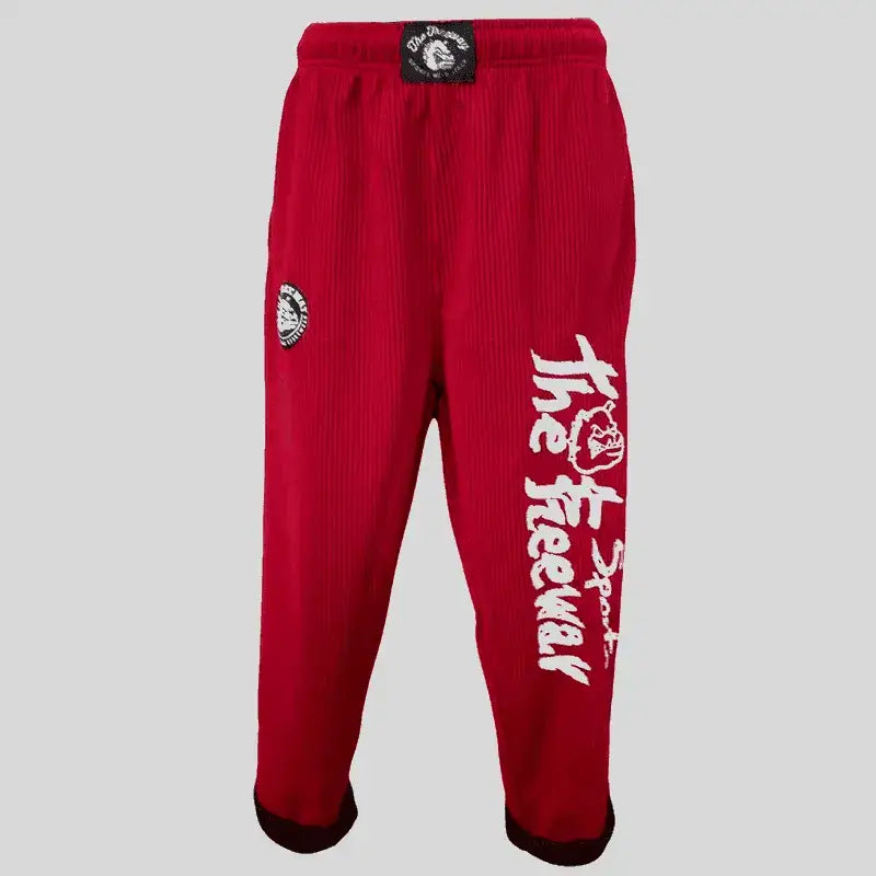 Bodybuilding Trainingshose Rot/Schwarze Streifen Unisex Art.254 - S / Rot/Schwarze Streifen - Trainingshose