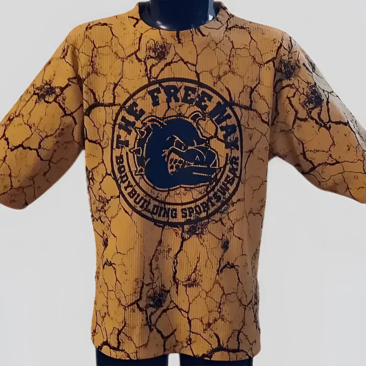Bodybuilding Rag Top Abgerundet - Marmorierter Senf - Art.2272 - S / Marmorierter Senf - Bodybuilding Rag Top