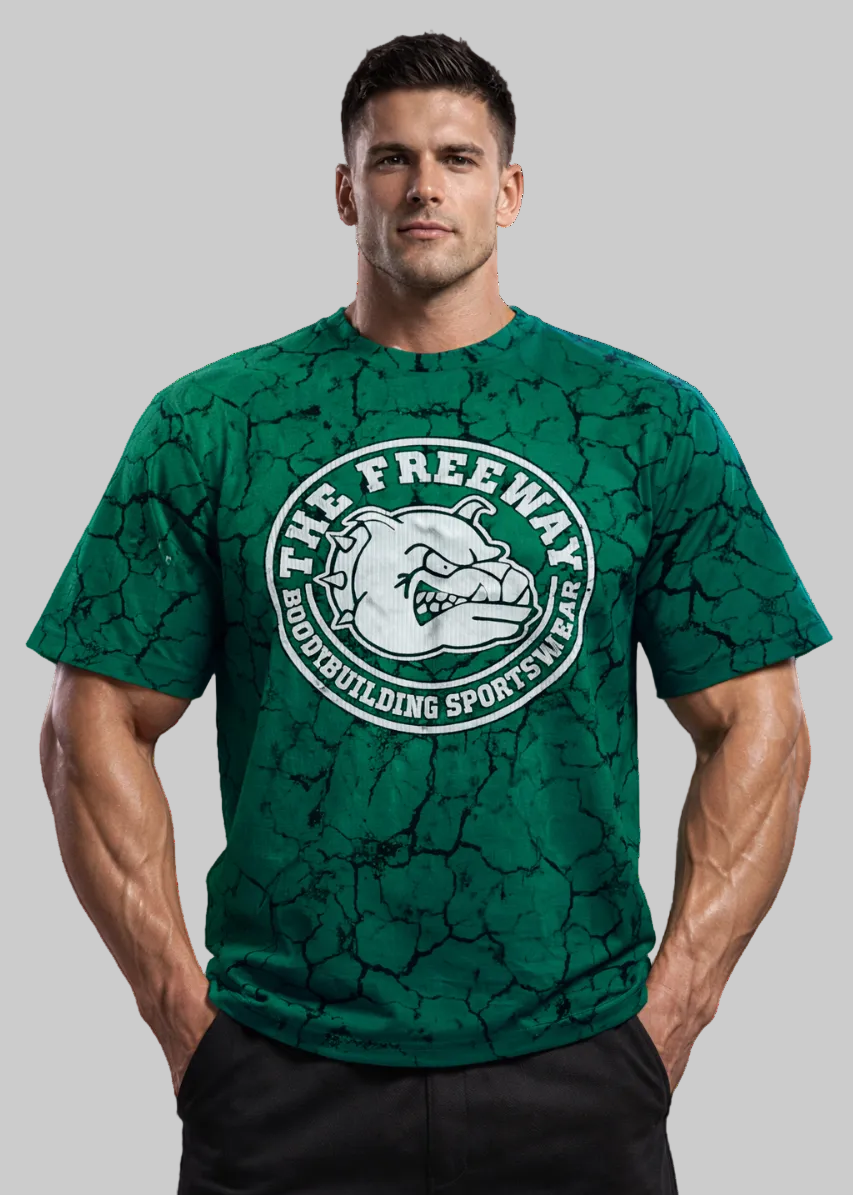 Bodybuilding Rag Top Abgerundet - Marmorierter grün - Art.2272