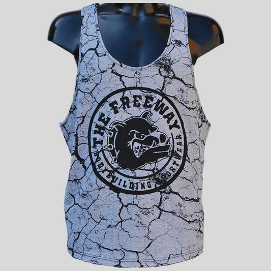 Big Gym Tank Top Vogatora - Marmoriert Weiß Art.2221 - Thefreeway Sportswear®