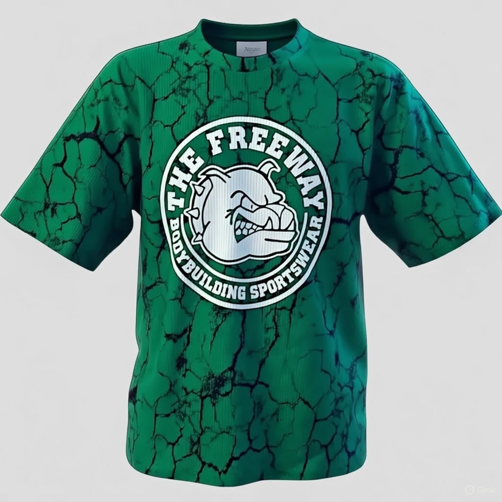 Bodybuilding Rag Top Rounded - Marbled green