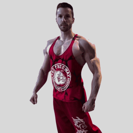 Big Gym Tank Top Vogatora - Marmoriert Rot - Art.2221 - Thefreeway Sportswear®