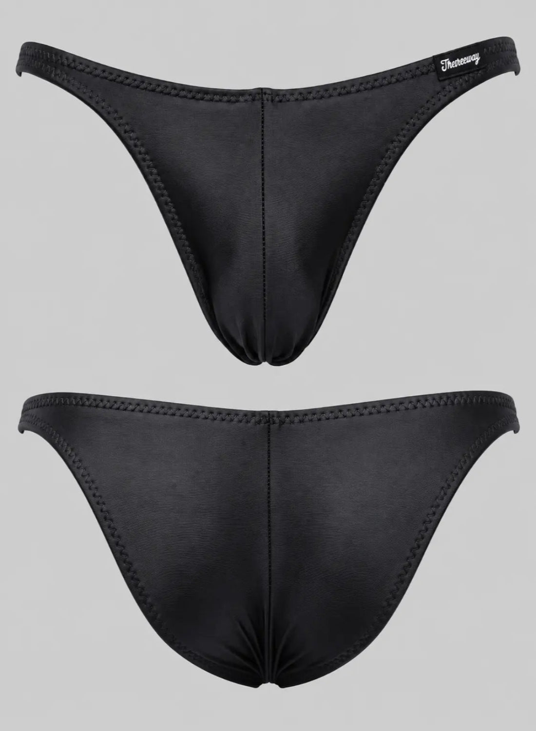 Competition Bodybuilding Briefs Black Solid Art.DN107 by Thefreeway Sportswear, rear product view