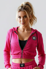 Damenjacke mit Kapuze Fuchsia