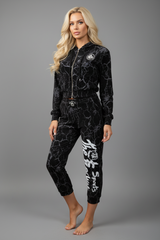 Women's suit, marbled black