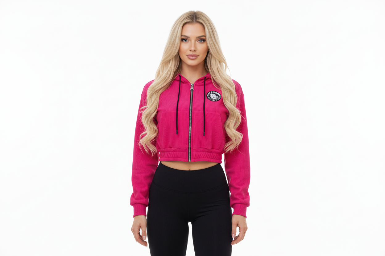 Damenjacke mit Kapuze Fuchsia