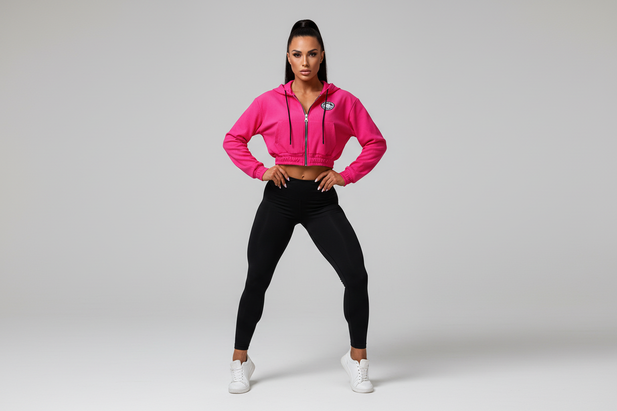 Damenjacke mit Kapuze Fuchsia