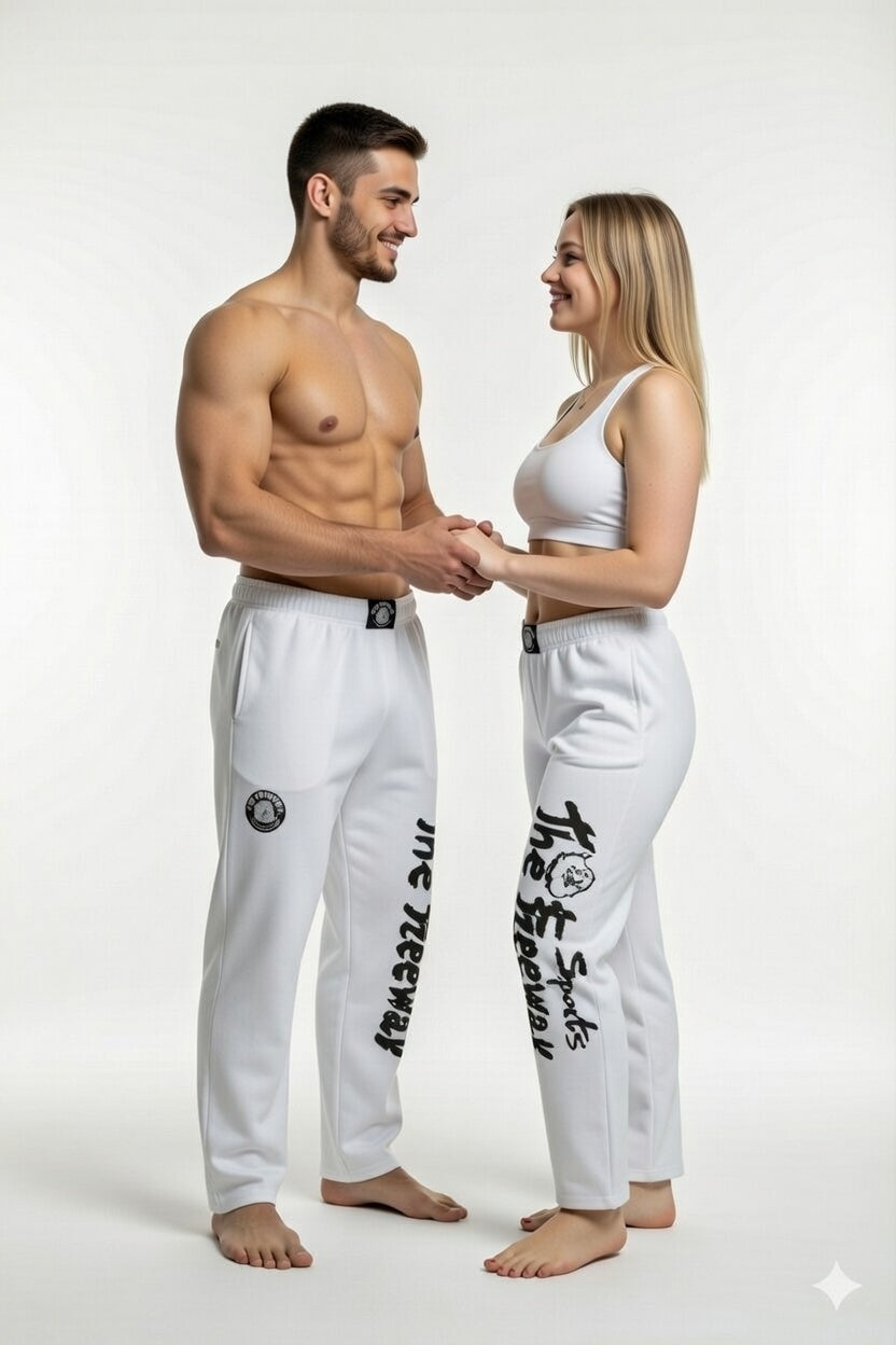 Unisex Bodybuilding Training Trousers - White