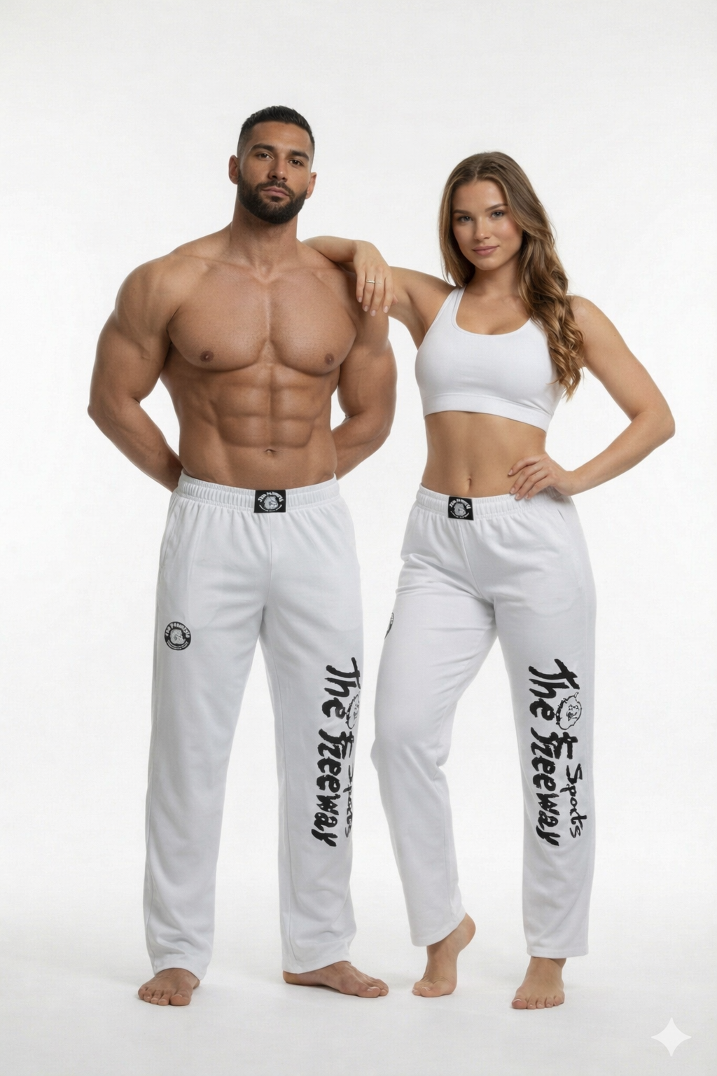 Unisex Bodybuilding Training Trousers - White