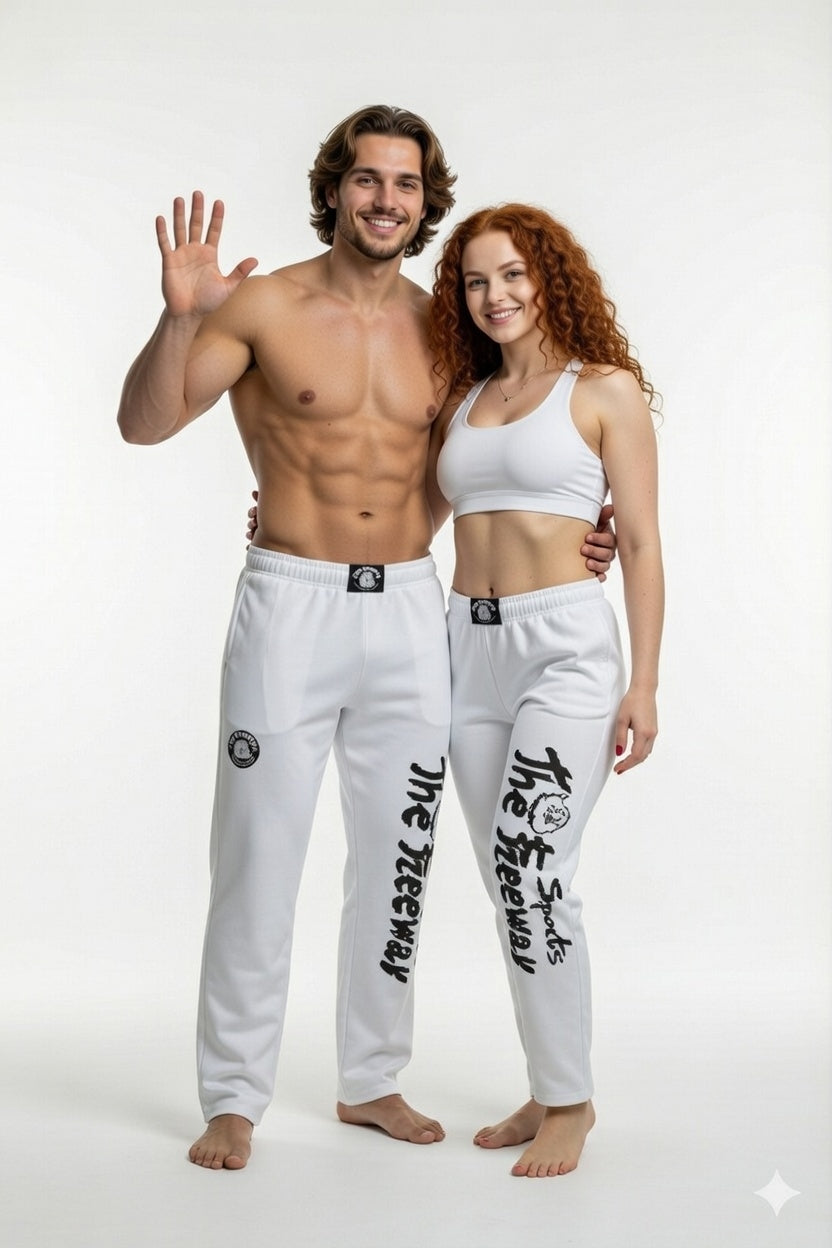 Unisex Bodybuilding Training Trousers - White