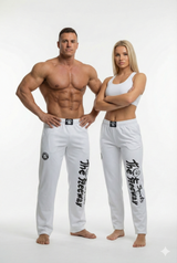 Unisex Bodybuilding Training Trousers - White