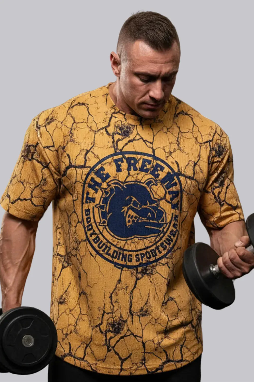Muscle Rag Top Rounded Bodybuilding Rag Top Marbled Mustard Art.2272 | Thefreeway ...