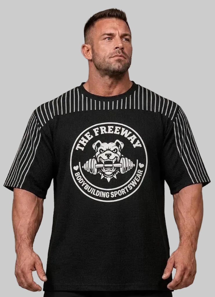 Training Rag Top Rot/Schwarz gestreift Honeycomb – Art.2275