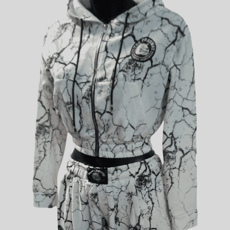 Damenanzug Marmorierter Weiß Art.7870 💖🏋️‍♀️ - Thefreeway Sportswear®