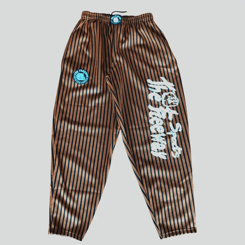 Bodybuilding Trainingshose Senfgelb/Schwarz Gestreift Unisex Art.253 - S / Senfgelb/Schwarz Gestreift - Trainingshose