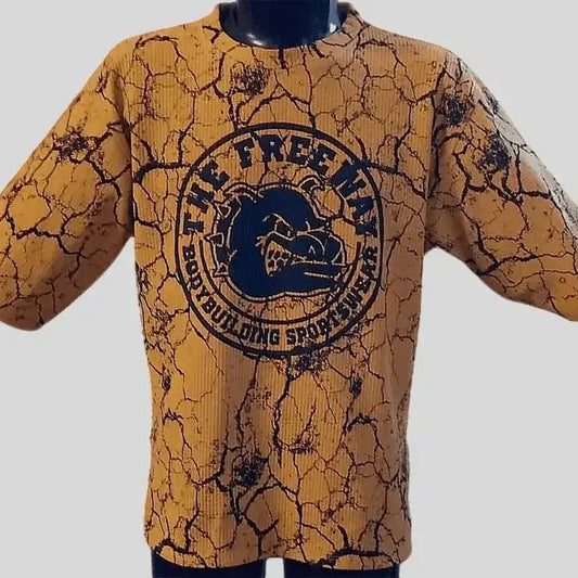 Bodybuilding Rag Top Abgerundet - Marmorierter Senf - Art.2272 - S / Marmorierter Senf - Bodybuilding Rag Top