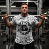 Bodybuilding Rag Top Rounded - Marbled White