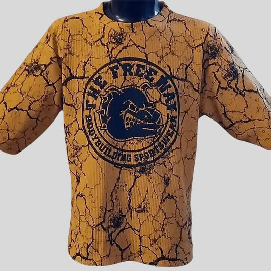 Bodybuilding Rag Top Abgerundet - Marmorierter Senf - Art.2272