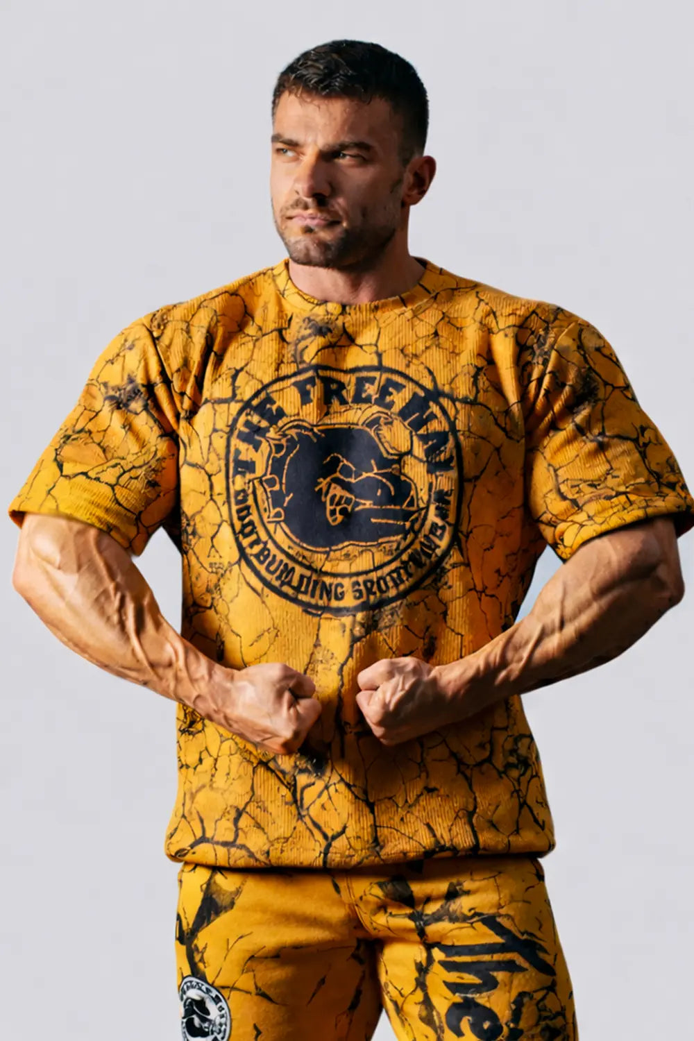 Bodybuilding Rag Top Rounded - Marbled Mustard - Art.2272