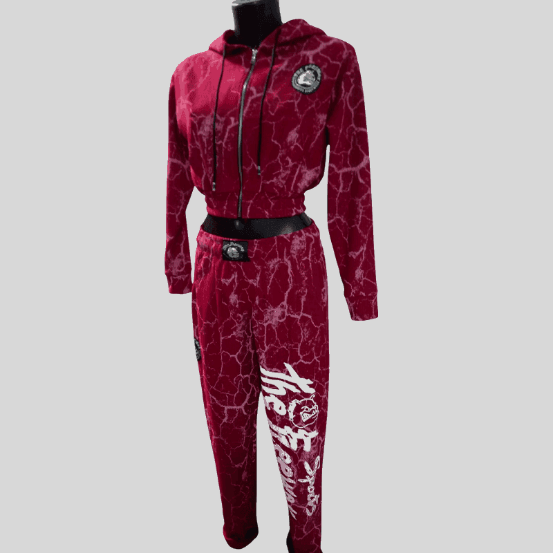 Damenanzug Marmorierter Bordeaux Art.7870 💖🏋️‍♀️ - Thefreeway Sportswear®