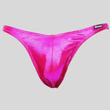Thefreeway DN108 Competition Bodybuilding Briefs Pro in fuchsia laminated Lycra, standalone front product view