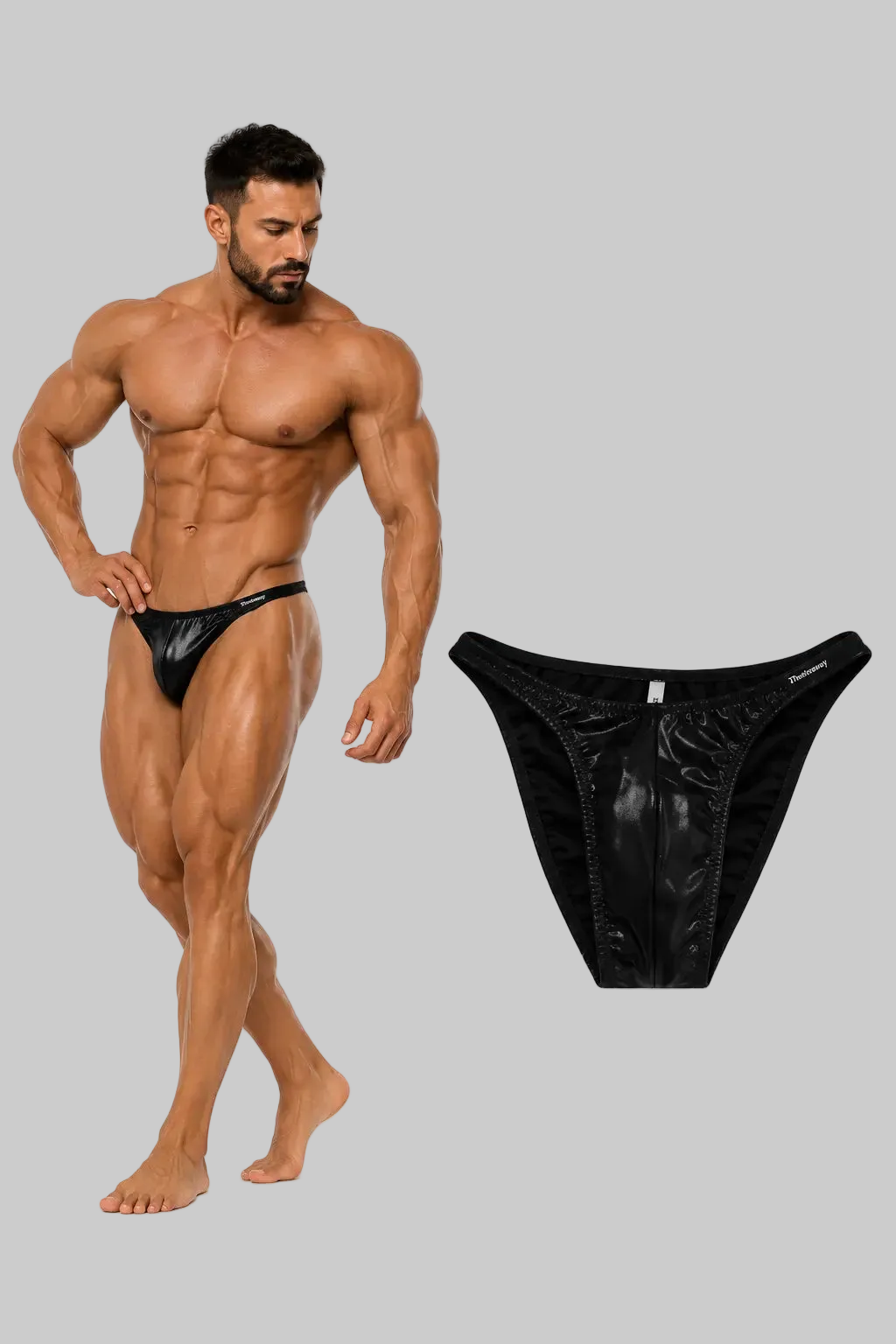 Slip de pose pour compétition de bodybuilding noir Art.DN109