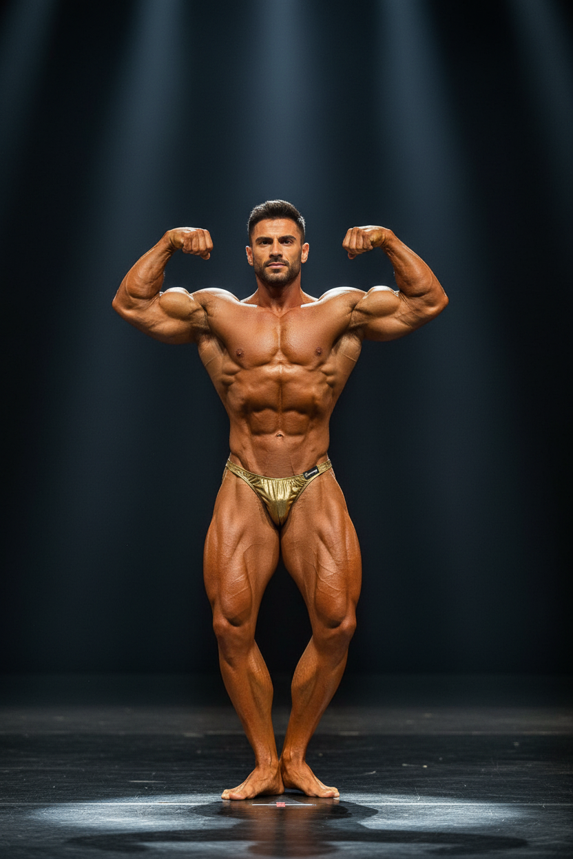 Slip de posing de compétition de bodybuilding multicolore or/noir Art.DN109