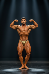 Slip de posing de compétition de bodybuilding multicolore or/noir Art.DN109