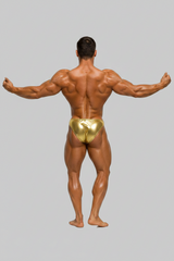 Slip de posing de compétition de bodybuilding doré laminé Art.DN109