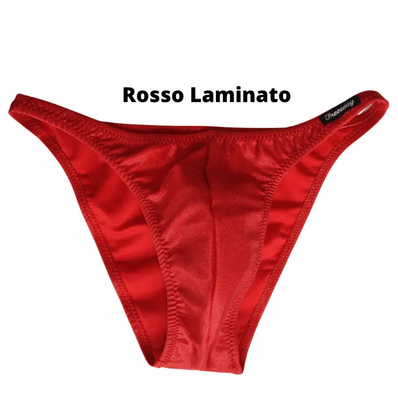 Thefreeway DN109 red laminated competition bodybuilding posing trunks, standalone front product view