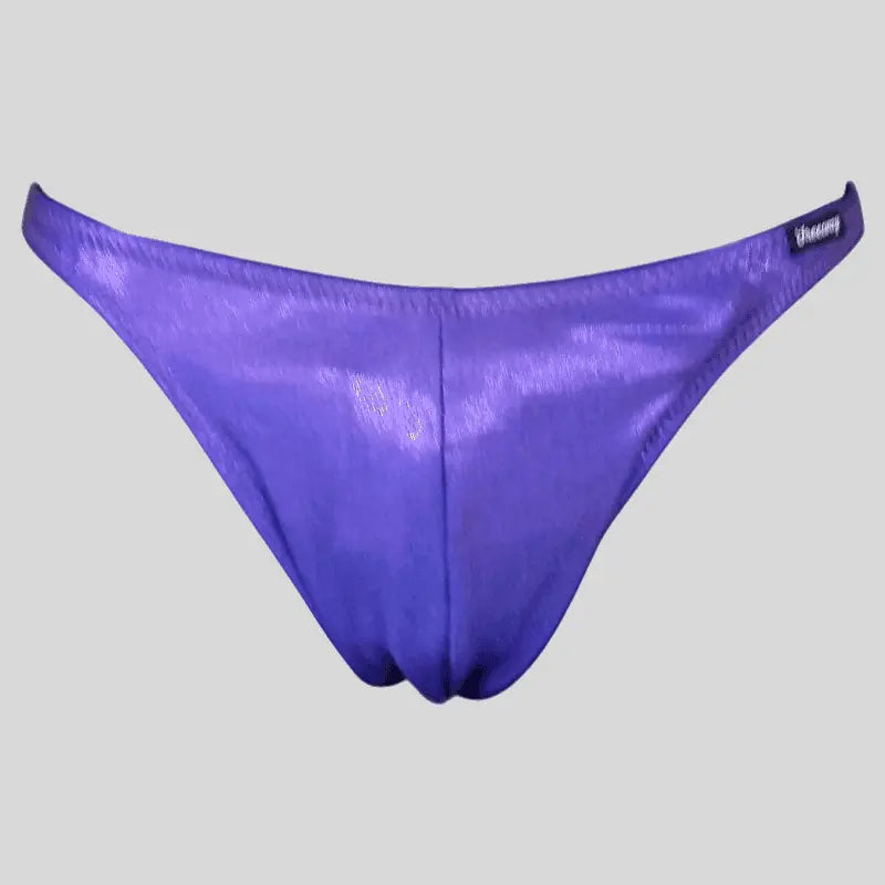 Thefreeway DN109 violet laminated competition bodybuilding posing trunks, standalone back product view