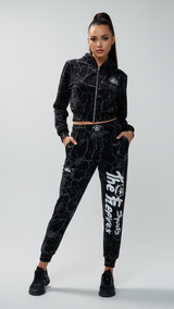 Women's suit, marbled black