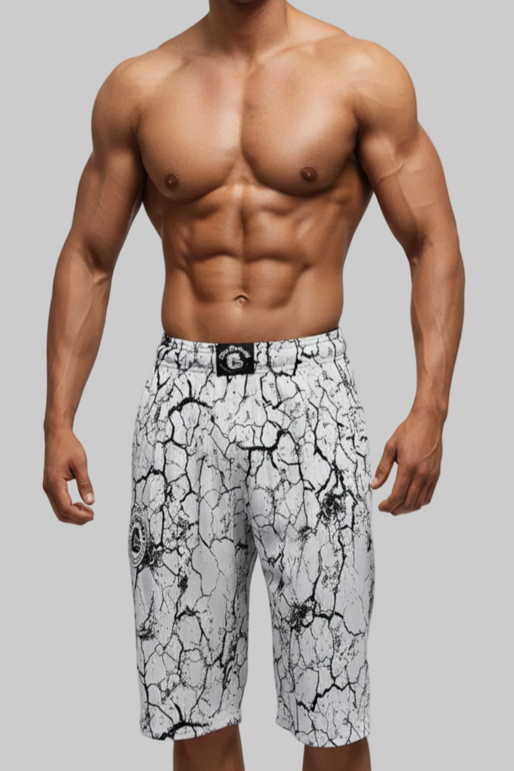 Bermuda Shorts - Marmoriertes Weiß 