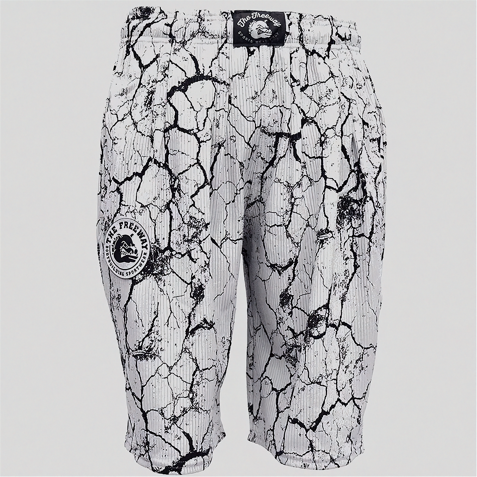 Bermuda Shorts - Marmoriertes Weiß 