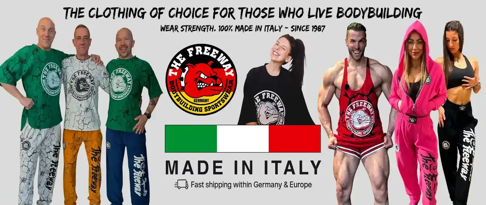 Werbung für Bodybuilding-Kleidung.