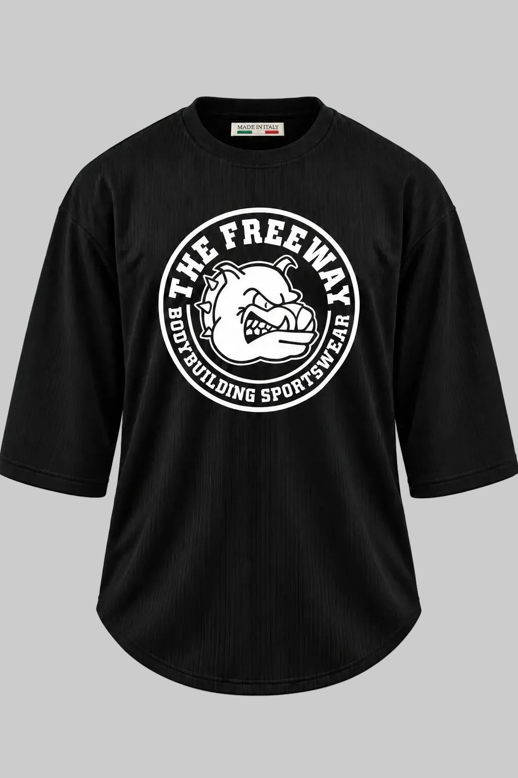 Rounded Bodybuilding Rag Top Black Art.2272 by Thefreeway Sportswear, front product view