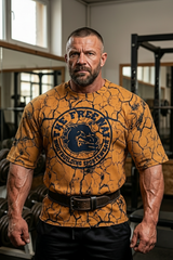 Haut de bodybuilding arrondi - Moutarde marbrée - Art.2272
