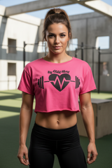 Thefreeway Art.6080 women's workout rag top in fuchsia worn by a female fitness model, front view