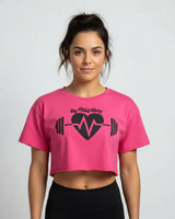 Thefreeway Art.6080 women's workout rag top in fuchsia worn by a female fitness model, front studio view